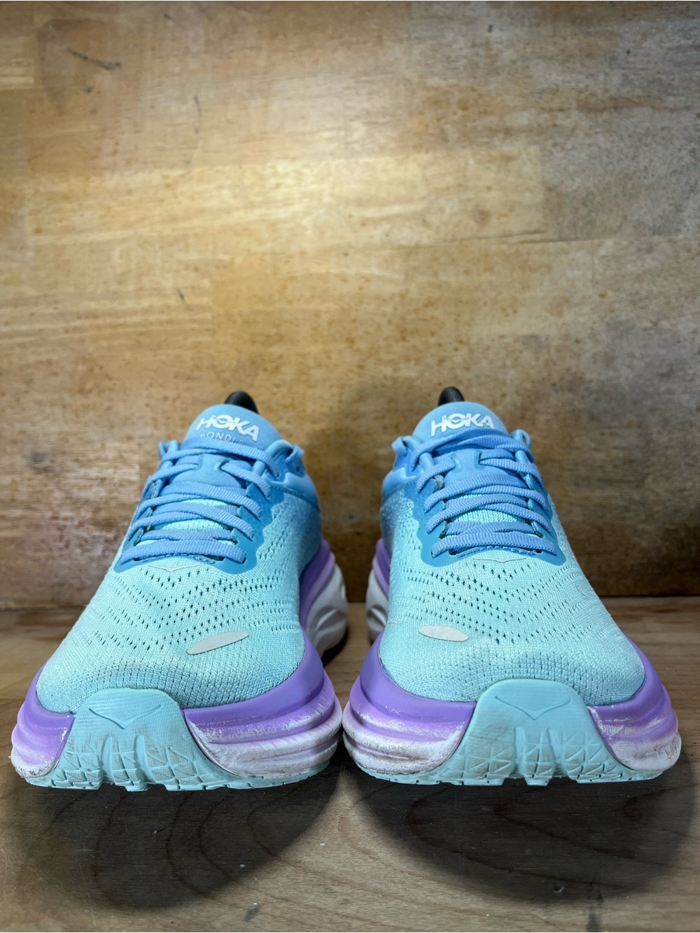 Hoka One One Bondi 8 Womens Size 7 Wide Running Shoes Sneakers Blue Purple - Picture 2 of 12
